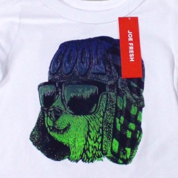 NWT Joe Fresh “Cool” Freshster Bear Graphic Top - Picture 3 of 7